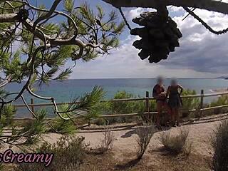 French Girl Helps Cum In Mouth After Beach Dick Flash