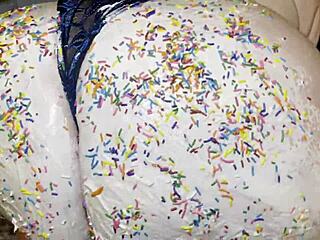 Julie ginger presents her huge bbw ass for tasting