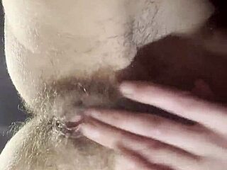 Teacher masturbates hairy wet pussy during break