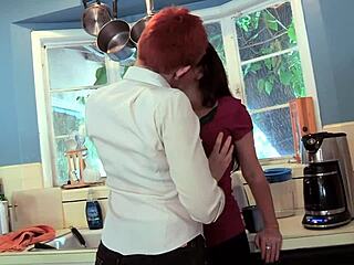 Car Broke Down, Brunette Helps Busty Redhead With Issue