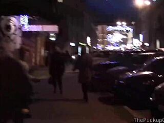 Euro teen gives double blowjob in threesome