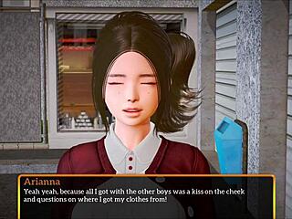 brunette with big tits and ass in family