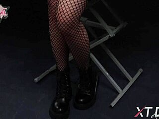 Hannah, blonde slut police officer, naked body at work