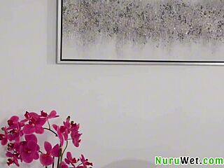 Busty blondie masseuse gives wet nuru before hardcore fuck 😈💦