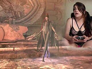 Sexy Bimbo In Pigtails And Stockings Plays Bayonetta Episode 5 With Intense Lovense Action!