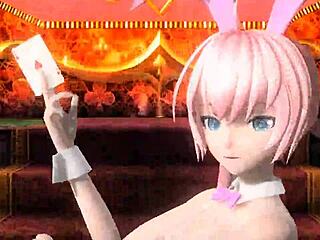 Megurine Luka in blackjack project diva nude mod bunny costume.