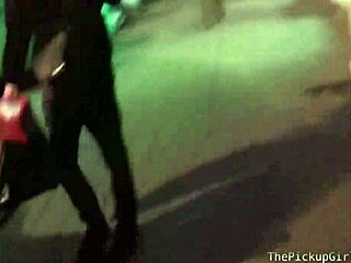 Euro teen gives double blowjob in threesome