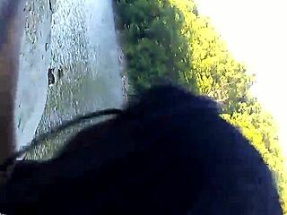 interracial public blowjob and fucking in doggystyle outdoors