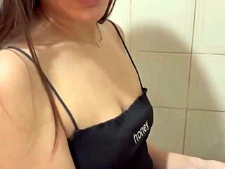 Housewife cleans house to enjoy a nice orgasm, teasing with shaved pussy