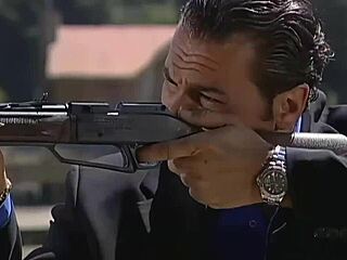 Brooke banner receives a blowjob and handjob while riding a big cock, leading to a facial on her shaved pussy and big natural tits