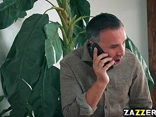 Misty stone gives deep throat blowjob to her fan's big cock