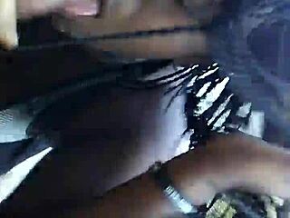 interracial public blowjob and fucking in doggystyle outdoors