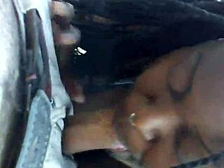 interracial public blowjob and fucking in doggystyle outdoors