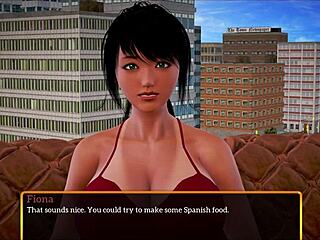 brunette with big tits and ass in family