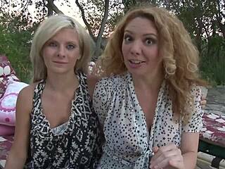 Small Titty Blonde Lesbian Gets Detailed Cunilingus from Mature Partner