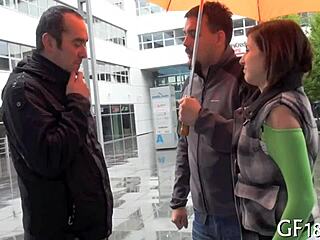 Boy-friend sells his sweet-looking legal age teen for seduction and oral