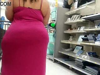 phat booty in pink dress candid