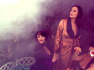 In this horny euro gangbang orgy hot babes fuck and orgasm with lucky man