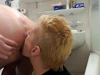 German prostitute milf sandra rims ass, licks it, and gets facefucked.