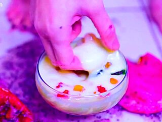 Bia Roman gets her sexy feet messy with licking and sucking