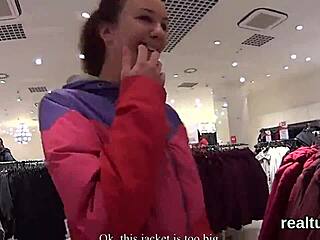 Wow, Stellar Czech Sweetie Seduced In Hypermarket!