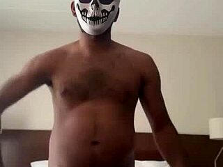 Oh wow, spanking that young desi in fishnets on bed 😍