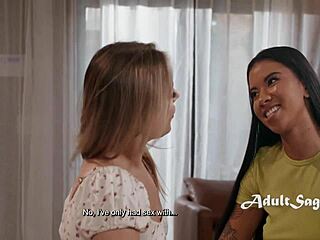 Anna Claire Clouds and Ameena Green in a lesbian scene that makes her forget men.