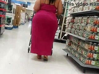 phat booty in pink dress candid