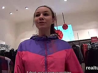 Wow, Stellar Czech Sweetie Seduced In Hypermarket!