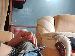 Do you sniff my panties while masturbating your cock in the living room?