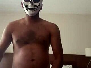 Oh wow, spanking that young desi in fishnets on bed 😍