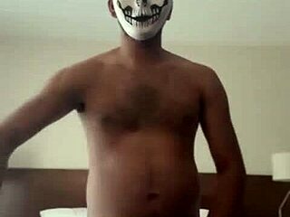 Oh wow, spanking that young desi in fishnets on bed 😍