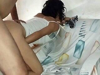 Can you believe i'm fucking my stepmother's skinny slut pussy with big black cock?