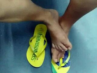 Watch This Brazilian Girl's Subtle Shoeplay In Flip Flops