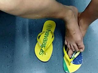 Watch This Brazilian Girl's Subtle Shoeplay In Flip Flops