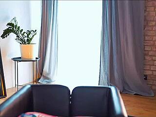 Skinny whore performs yoga on webcam, showing amazing body in every pose