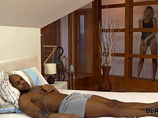 Stunning blonde cheats on her husband with hot black stranger's big cock.