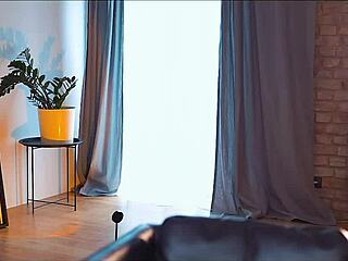 Skinny whore performs yoga on webcam, showing amazing body in every pose