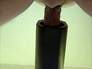 In this homemade solo session, she gets milked by a remote sextoy with a POV cumshot from down under.
