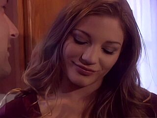 Aurora snow in black stockings one on one with cum