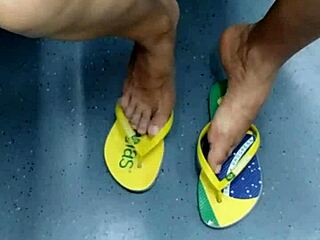Watch This Brazilian Girl's Subtle Shoeplay In Flip Flops