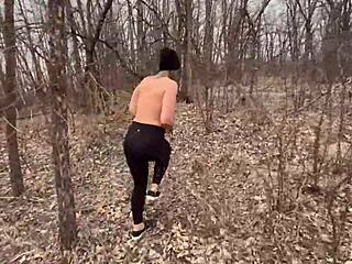 I stripped naked in the forest and got my tits fucked hard with ripped clothes