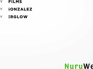 Brad Sterling pounds Charlotte Sins' moist cunt in nuru massage for nasty creampie.