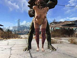 mutant battles girl in stockings doggystyle scene