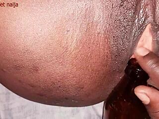 Ebony Ghana Girl Fucks Malt Bottle Hard