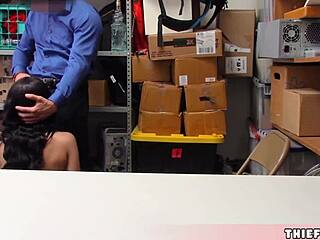 i, the petite half black teen, got caugh shopliftin and fuckd by the mall cop