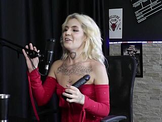 Beautiful Brazilian Blonde Kyra Sex Explains Anal Sex And Demonstrates Blowjob With Moans During Assfucking In Sheer Red Outfit