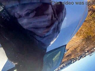 Petite ebony girl bent over for quick doggystyle fuck in car