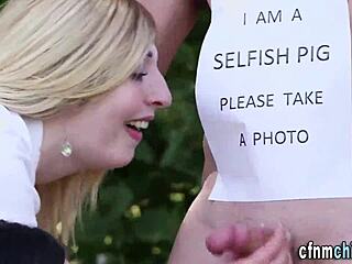 Why not let CFNM Brits suck that cock in femdom uniform play?