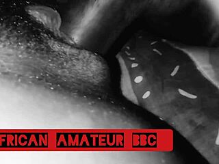 Ebony couple fucks big black cock passionately!